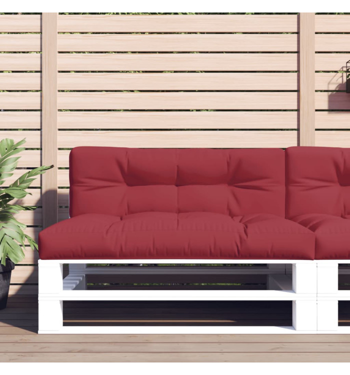 Coussins de palette lot de 2 rouge bordeaux tissu | Mobilier & Déco