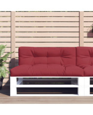Coussins de palette lot de 2 rouge bordeaux tissu | Mobilier & Déco
