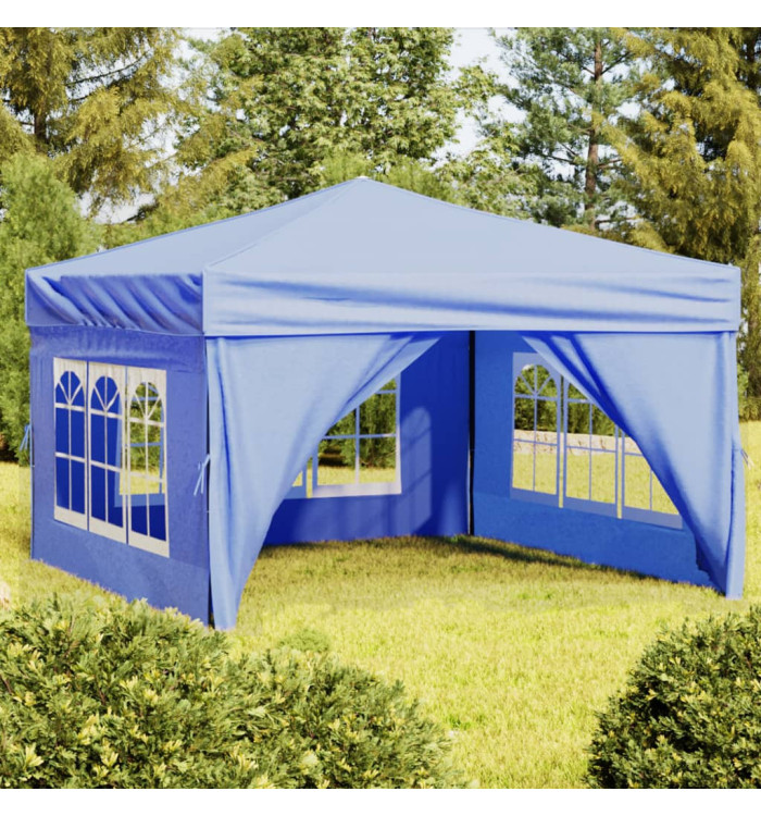 Tente de réception pliable avec parois Bleu 3x3 m | Mobilier & Déco
