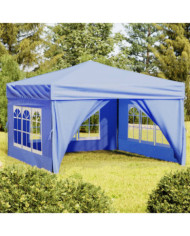 Tente de réception pliable avec parois Bleu 3x3 m | Mobilier & Déco