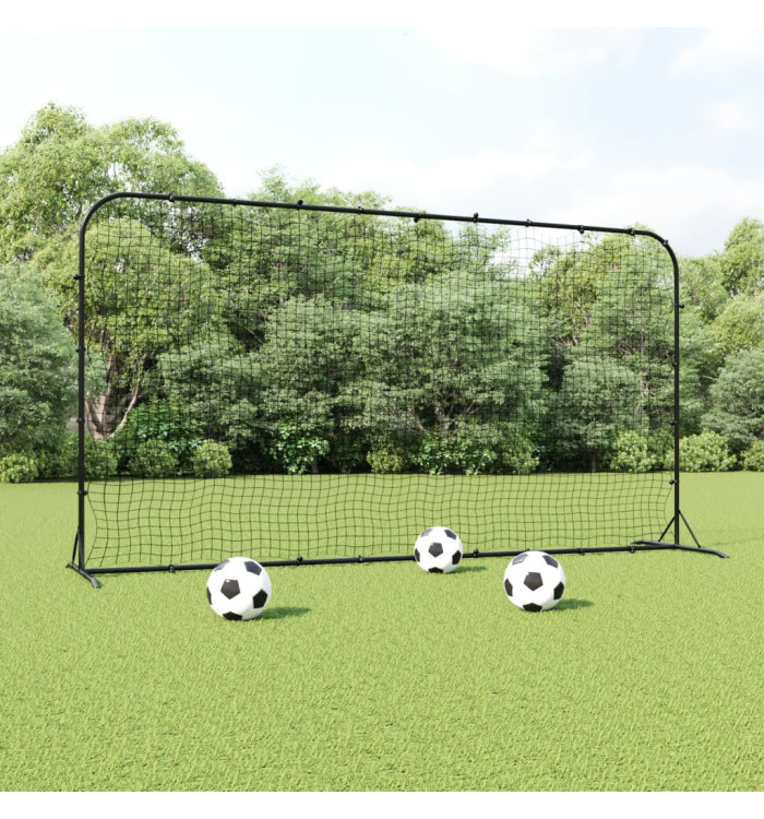 Filet de rebond de football noir 366x90x183 cm PEHD | Mobilier & Déco