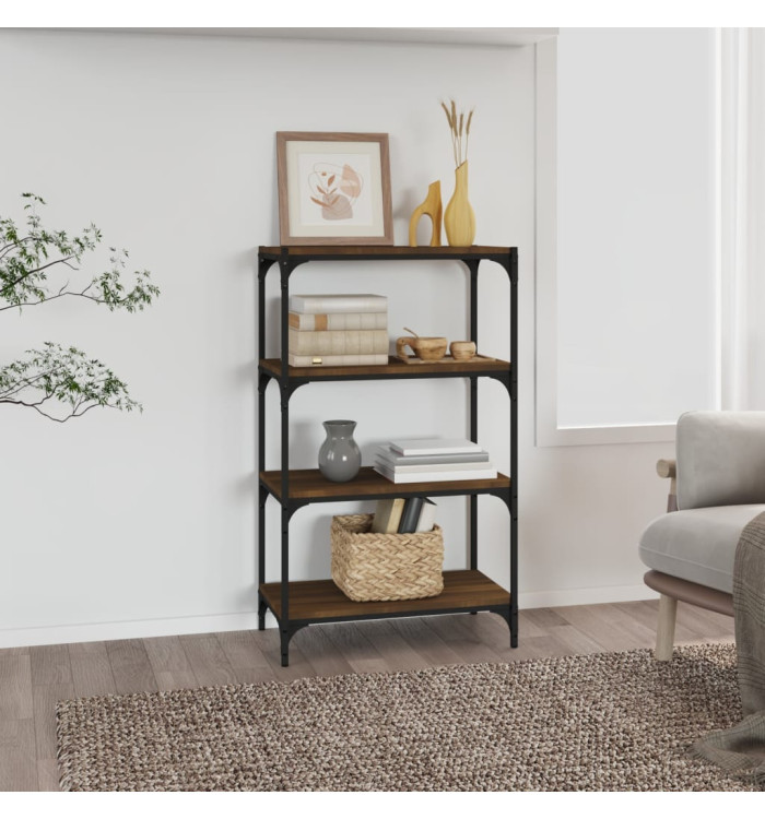 Bibliothèque Chêne brun 60x33x100 cm Bois d'ingénierie et acier | Mobilier & Déco