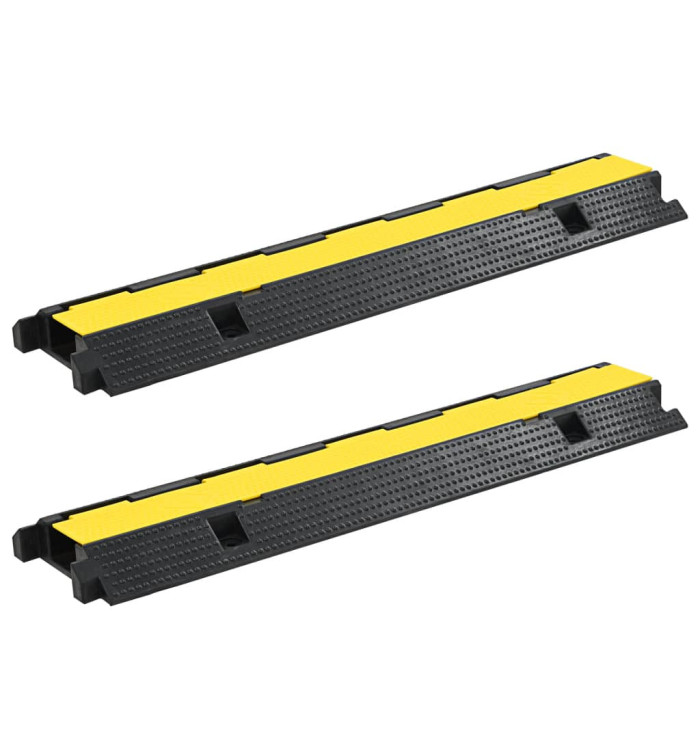 Rampe de protection de câble 2 pcs 1 canal caoutchouc 100 cm | Mobilier & Déco