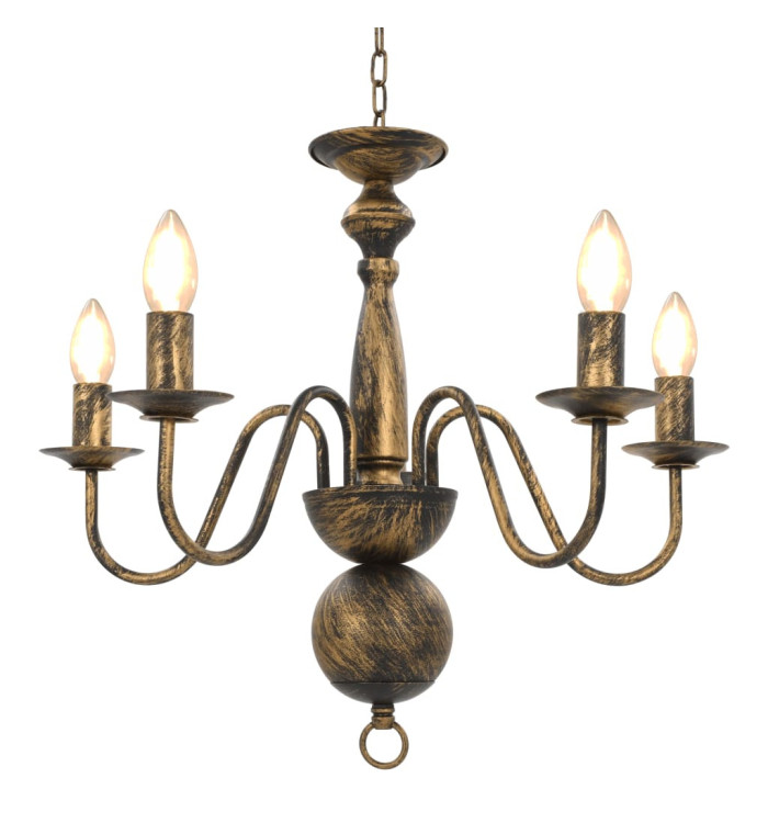 Lustre Noir antique 5 ampoules E14 | Mobilier & Déco