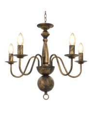 Lustre Noir antique 5 ampoules E14 | Mobilier & Déco