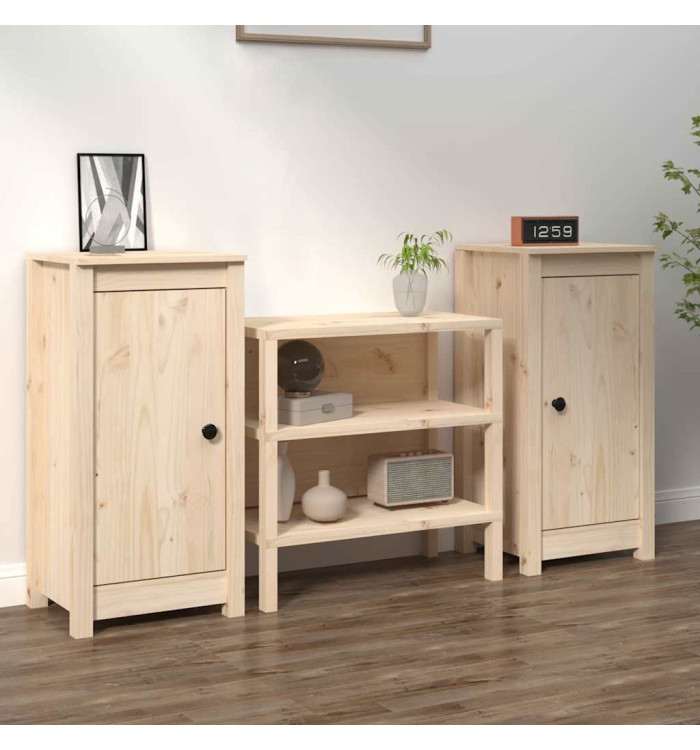 Buffets 2 pcs 39x35x80 cm bois massif de pin | Mobilier & Déco