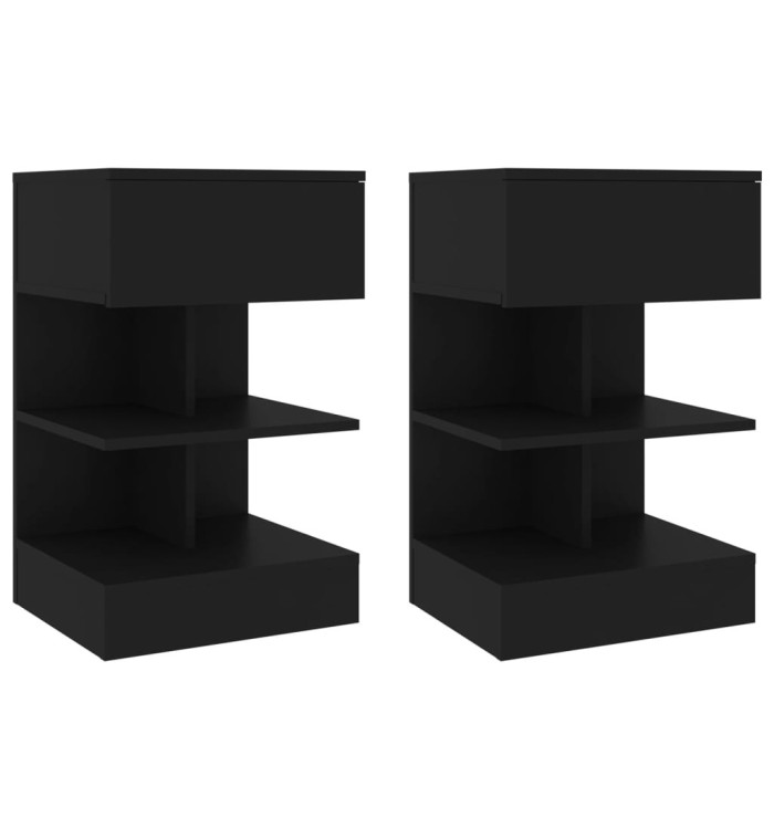 Tables de chevet 2 pcs Noir 40x35x65 cm | Mobilier & Déco