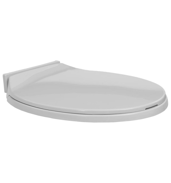 Siège de toilette à fermeture en douceur Gris clair Ovale | Mobilier & Déco