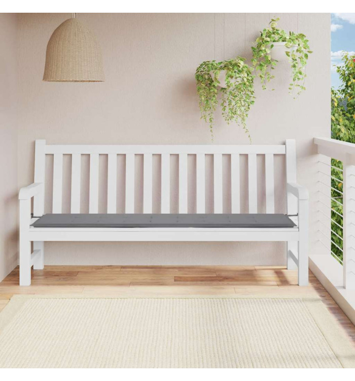 Coussin de banc de jardin gris 200x50x4 cm tissu oxford | Mobilier & Déco