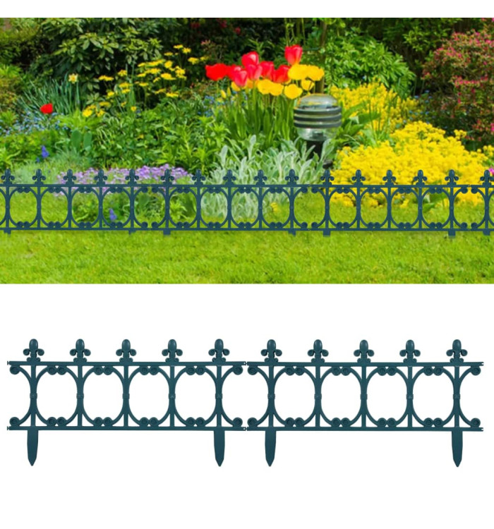 Bordures de jardin 16 pcs Vert 10 m PP | Mobilier & Déco