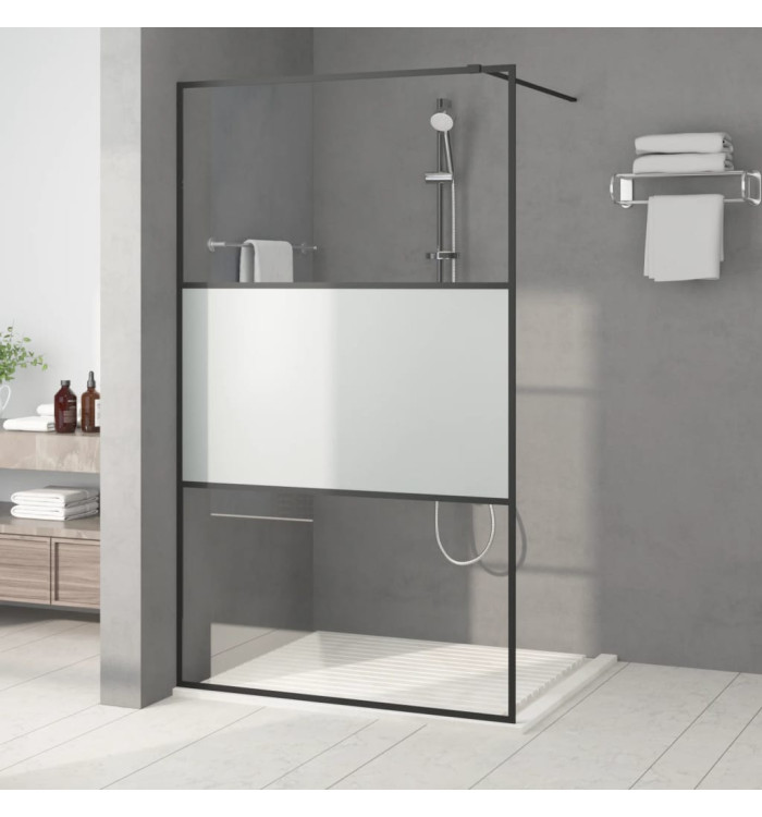 Paroi de douche Noir 115x195 cm Verre ESG demi-dépoli | Mobilier & Déco