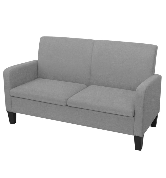 Canapé à 2 places 135 x 65 x 76 cm Gris clair | Mobilier & Déco
