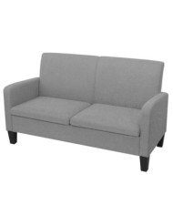 Canapé à 2 places 135 x 65 x 76 cm Gris clair | Mobilier & Déco