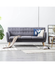 Canapé à 3 places revêtement en tissu 172x70x82 cm gris clair | Mobilier & Déco