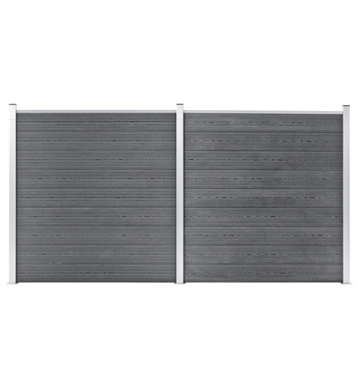 Clôture de jardin WPC 353x186 cm Gris | Mobilier & Déco