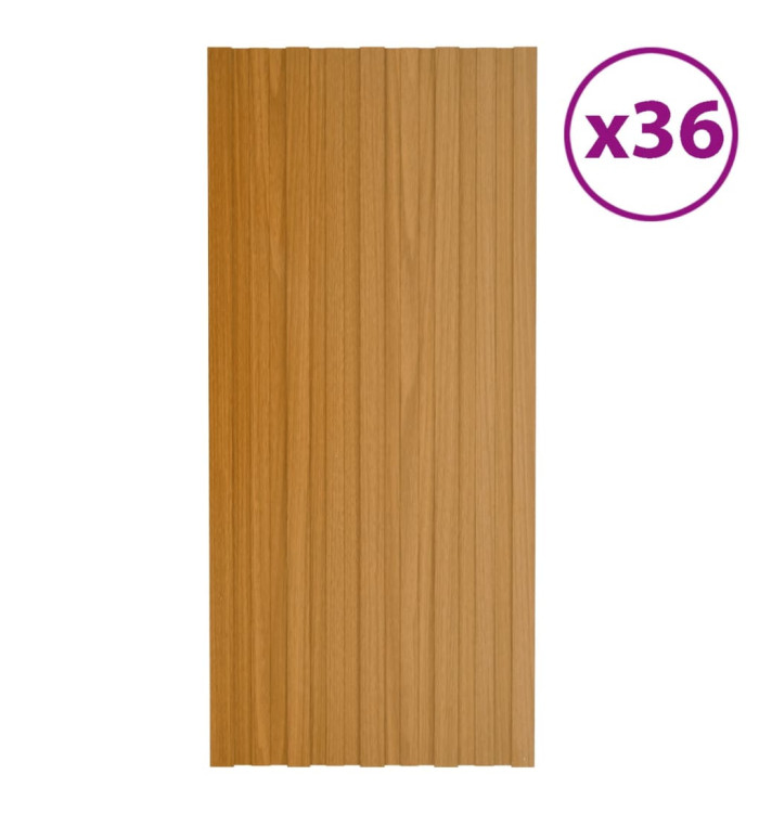 Panneaux de toiture 36 pcs acier galvanisé naturel 100x45 cm | Mobilier & Déco