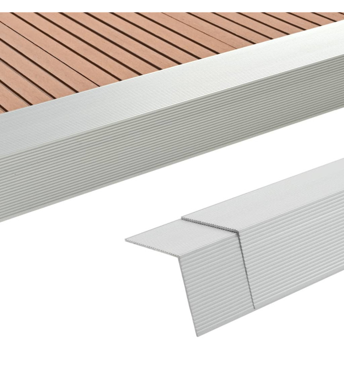 Cornière de terrasse 5 pcs Aluminium 170 cm Argenté | Mobilier & Déco