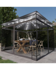 Tonnelle avec moustiquaire et lumières LED 3x3x2,73m Anthracite | Mobilier & Déco