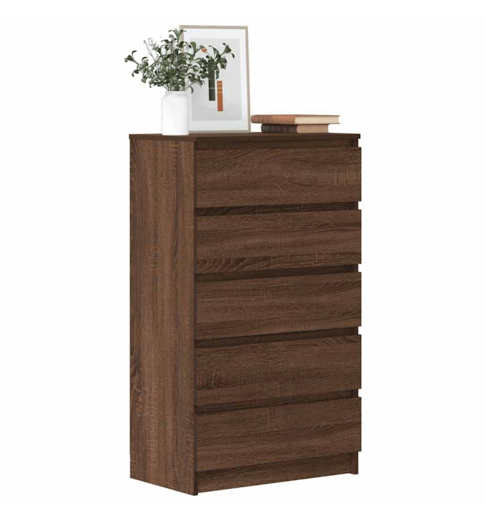 Commode Chêne marron 60x36x103 cm Bois d'ingénierie | Mobilier & Déco