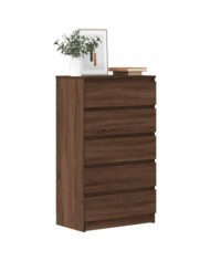 Commode Chêne marron 60x36x103 cm Bois d'ingénierie | Mobilier & Déco