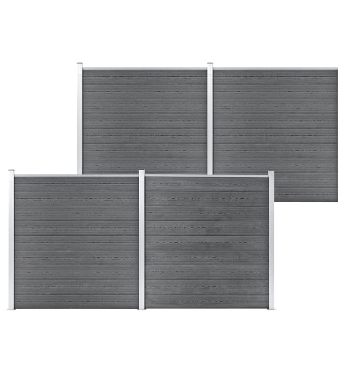 Clôture de jardin WPC 699x186 cm Gris | Mobilier & Déco