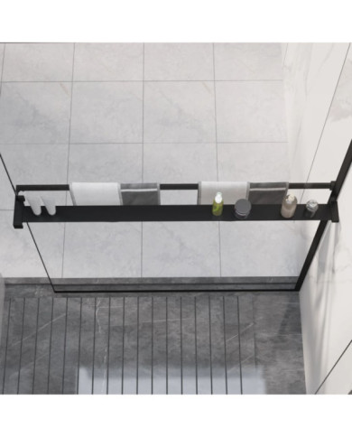 Étagère de douche de paroi de douche à l'italienne Noir 100 cm | Mobilier & Déco