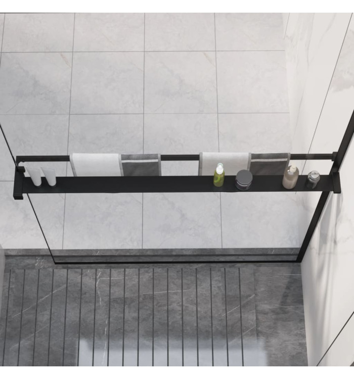 Étagère de douche de paroi de douche à l'italienne Noir 100 cm | Mobilier & Déco