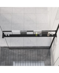 Étagère de douche de paroi de douche à l'italienne Noir 100 cm | Mobilier & Déco