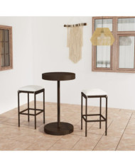 Ensemble de bar de jardin 3pcs coussins Résine tressée Marron | Mobilier & Déco