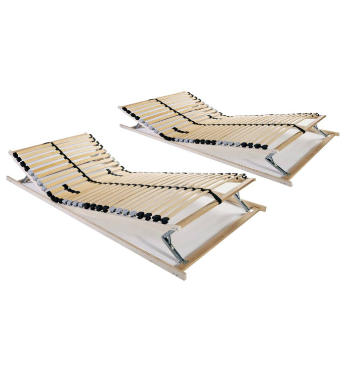 Sommiers à lattes sans matelas 2 pcs avec 28 lattes 70x200 cm | Mobilier & Déco