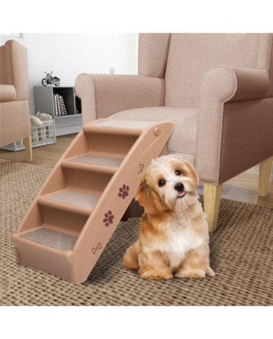Escaliers pliables pour chiens Marron 62x40x49,5 cm | Mobilier & Déco