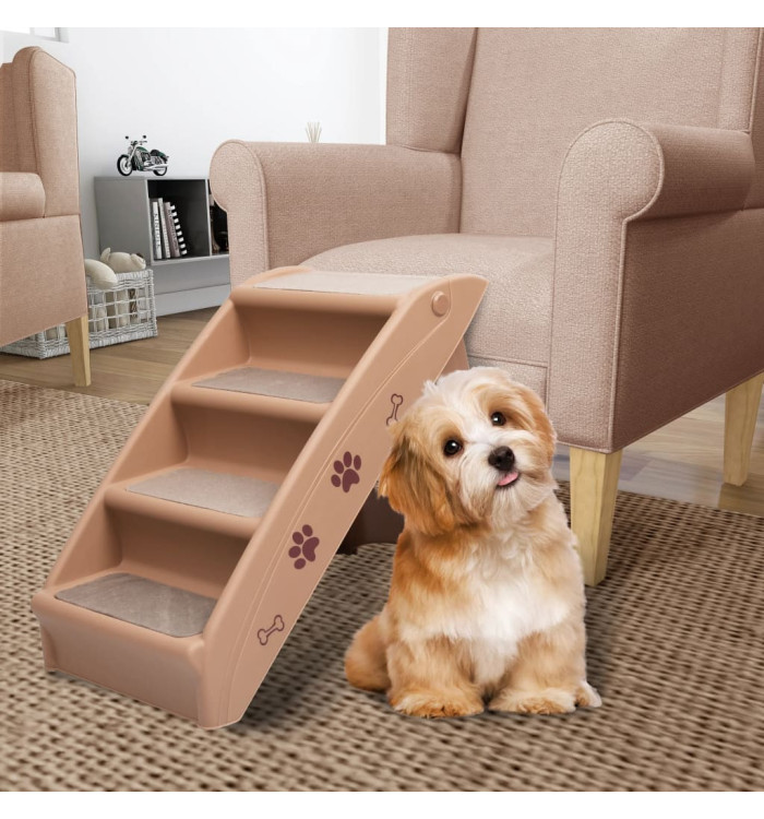 Escaliers pliables pour chiens Marron 62x40x49,5 cm | Mobilier & Déco