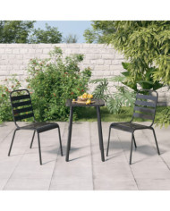 Ensemble à manger de jardin 3 pcs anthracite acier | Mobilier & Déco
