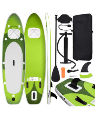 Ensemble de planche SUP gonflable vert 300x76x10 cm | Mobilier & Déco