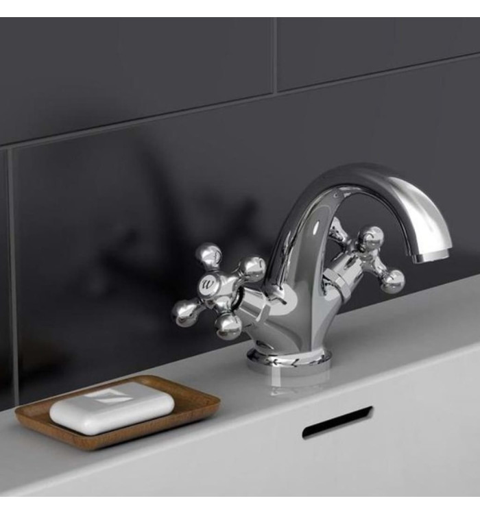 SCHÜTTE Mitigeur de lavabo à 2 poignées ELK Chrome | Mobilier & Déco