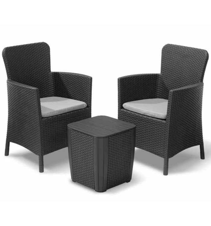 Keter Mobilier pour balcon Miami 5 pcs Graphite 223815 | Mobilier & Déco