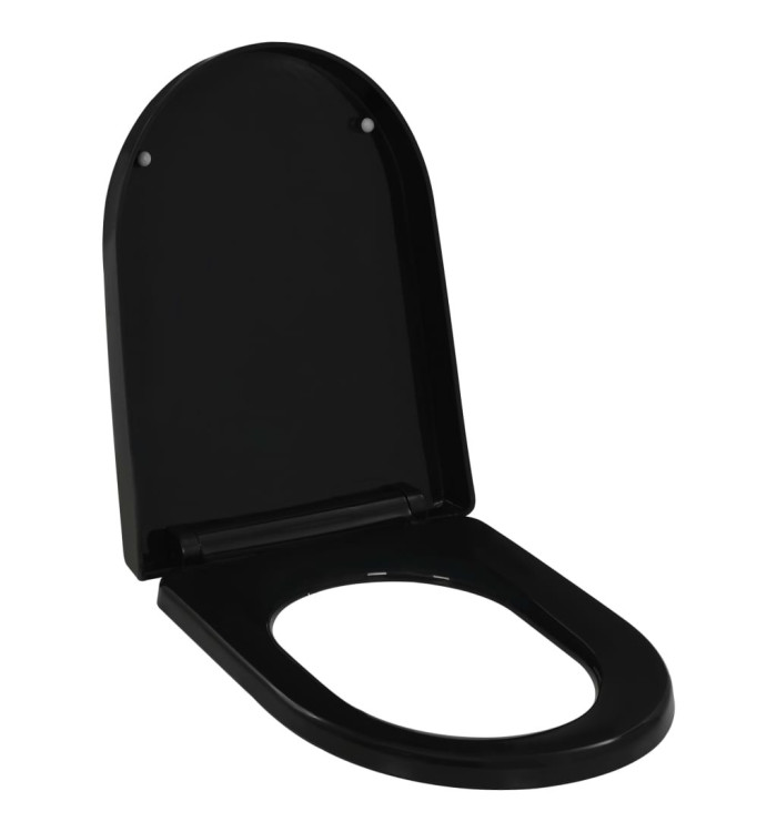 Abattant WC à fermeture en douceur Libération rapide Noir | Mobilier & Déco