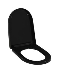 Abattant WC à fermeture en douceur Libération rapide Noir | Mobilier & Déco