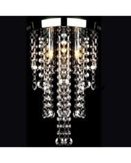 Plafonnier avec perles de cristal Blanc Métal | Mobilier & Déco