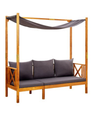 Banc de jardin avec auvent Bois d'acacia solide | Mobilier & Déco