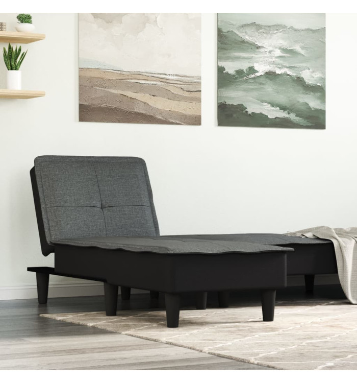 Chaise longue gris foncé tissu | Mobilier & Déco