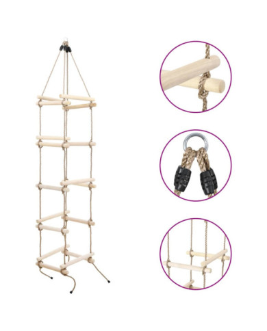Échelle de corde pour enfants 200 cm Bois | Mobilier & Déco