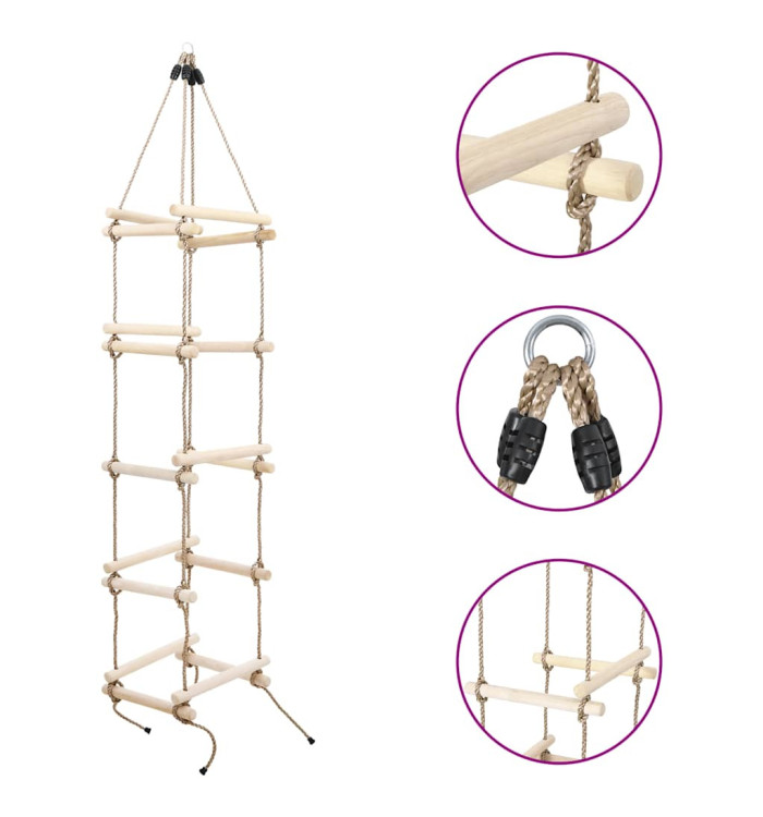 Échelle de corde pour enfants 200 cm Bois | Mobilier & Déco