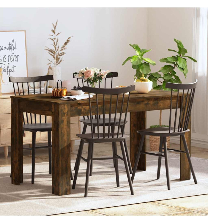 Table à manger chêne fumé 140x74,5x76 cm bois d'ingénierie | Mobilier & Déco