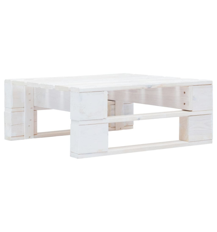 Repose-pied palette de jardin bois blanc | Mobilier & Déco