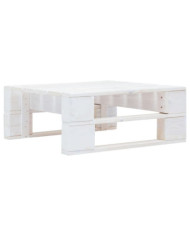 Repose-pied palette de jardin bois blanc | Mobilier & Déco