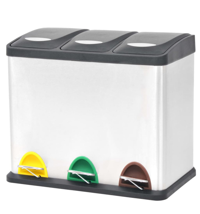 Poubelle à ordures Acier inoxydable 24 L | Mobilier & Déco