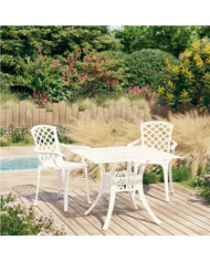 Ensemble de bistro 3 pcs Aluminium coulé Blanc | Mobilier & Déco