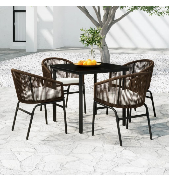 Ensemble à manger de jardin 5 pcs Marron | Mobilier & Déco