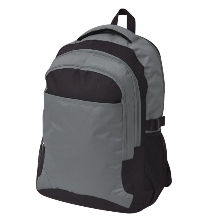 Sac à dos d'école 40 L noir et gris | Mobilier & Déco